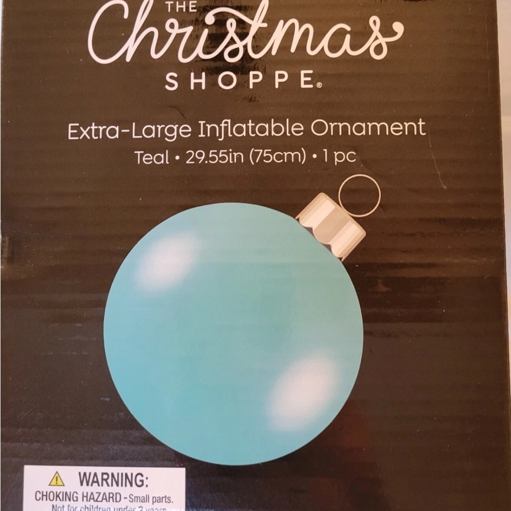 Teal Inflatable Ornament Christmas shoppe extra large 29.5”